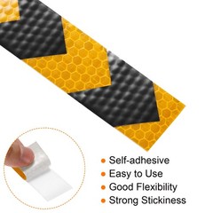 Reflective Tape 1 Roll 10 Ft x 1″ Safety Tape Reflector Arrow Yellow Black