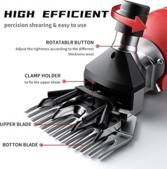 Cordless Electric Professional Sheep Shears, Sheep Clippers with 2 PCS Rechargea