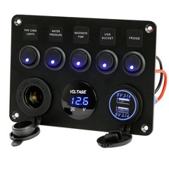 5-Switch 12V Electrical Panel – Voltmeter, Dual USB for RV, Truck & Boat