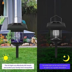Solar Powered Mosquito Zapper Solar Bug Zapper, Bug Zapper Outdoor IP44 Mosquito