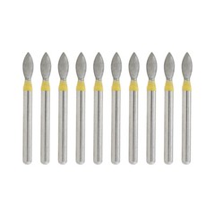 10 Burs Dental Diamond Burs FG Egg Football 379/023XF Extra Fine Grit High Speed