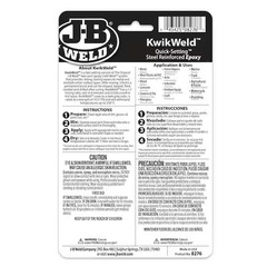 J-B Weld 8276 KwikWeld Quick Setting Steel Reinforced Epoxy – Dark Grey 2 oz