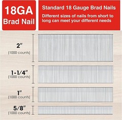 SHALL 18-gauge brads Finish Nails (T Series) 4000 pcs.from 5/8” up to 2”
