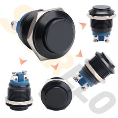 5pcs 19mm Momentary Push Button Switch IP65 Waterproof Aluminum Alloy