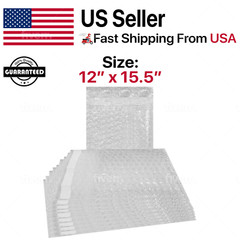 12″ x 15.5″ Bubble Pouches Bags Clear Self Seal Protective Cushioning Wrap 12×15