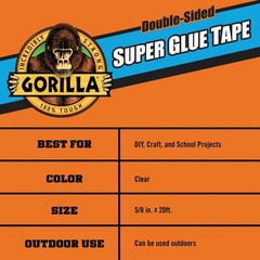 Gorilla 5/8 In. x 20 Ft. Super Glue Tape 109340 Gorilla 109340 052427017499 null