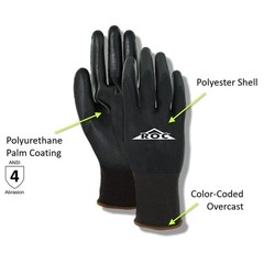 ROC Lightweight Polyurethane Palm Coated Work Gloves, 12 Pairs, BP169