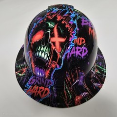 full brim hard hat custom hydro dipped IN BEAST MODE / GRIND HARD NEW