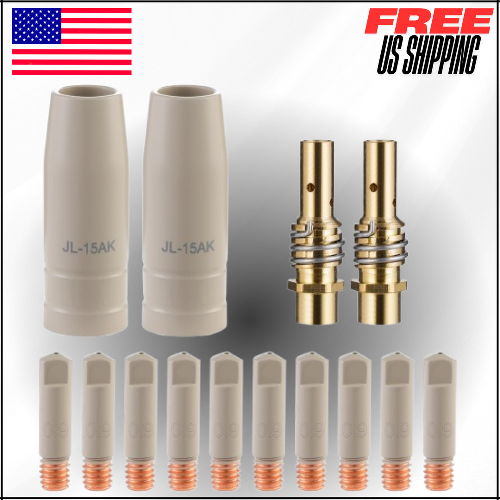 Mig Welding Tips, Ceramic Welding Nozzle Replacement MB15 15AK Accessories, 14Pc