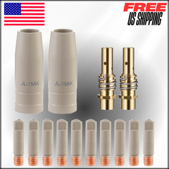 Mig Welding Tips, Ceramic Welding Nozzle Replacement MB15 15AK Accessories, 14Pc