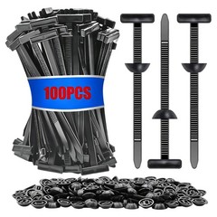 100 PCS Nylon Universal Cable Tie Buckle+Heavy Duty Self-Locking Zip Ties Holder