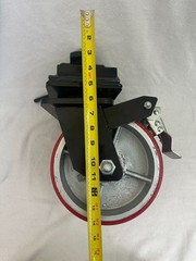 2 Pack 8″ ISO Shipping Container Double Caster Wheels with Brakes 5500 lbs WLL