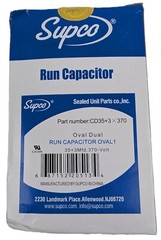 SUPCO CD35+3×370 HVAC Oval Motor Run Capacitor 35+3 MFD 370 Volts 50/60Hz NEW