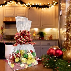 Gusseted Cello Bags 50 PCS 7x4x14 Inch Flat Bottom with Paper Inserts