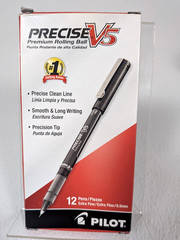Pilot 35334 Precise V5 0.5 mm Roller Ball Pen – X-Fine, Black, 10 out of 12