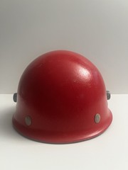 Vintage SuperGlas Fibre Metal Fiberglass Duck Bill Red Hard Hat USA 1980s