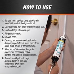 DAP 10.1oz White Alex Plus Acrylic Latex Caulk with Silicone