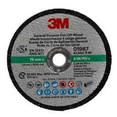5 PACK!!!!! 3M General Purpose Cut Off Wheels 01987, 3 in x 0.04 in x 3/8 in,