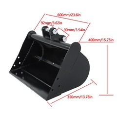 Plain Bucket Attachment for 0.8ton-1ton 1.5ton Mini Excavator Digger 600mm