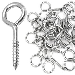 2.5 Inch Heavy Duty Eye Hooks 20 Pack Stainless Steel Eye Screws Screw in Eye H
