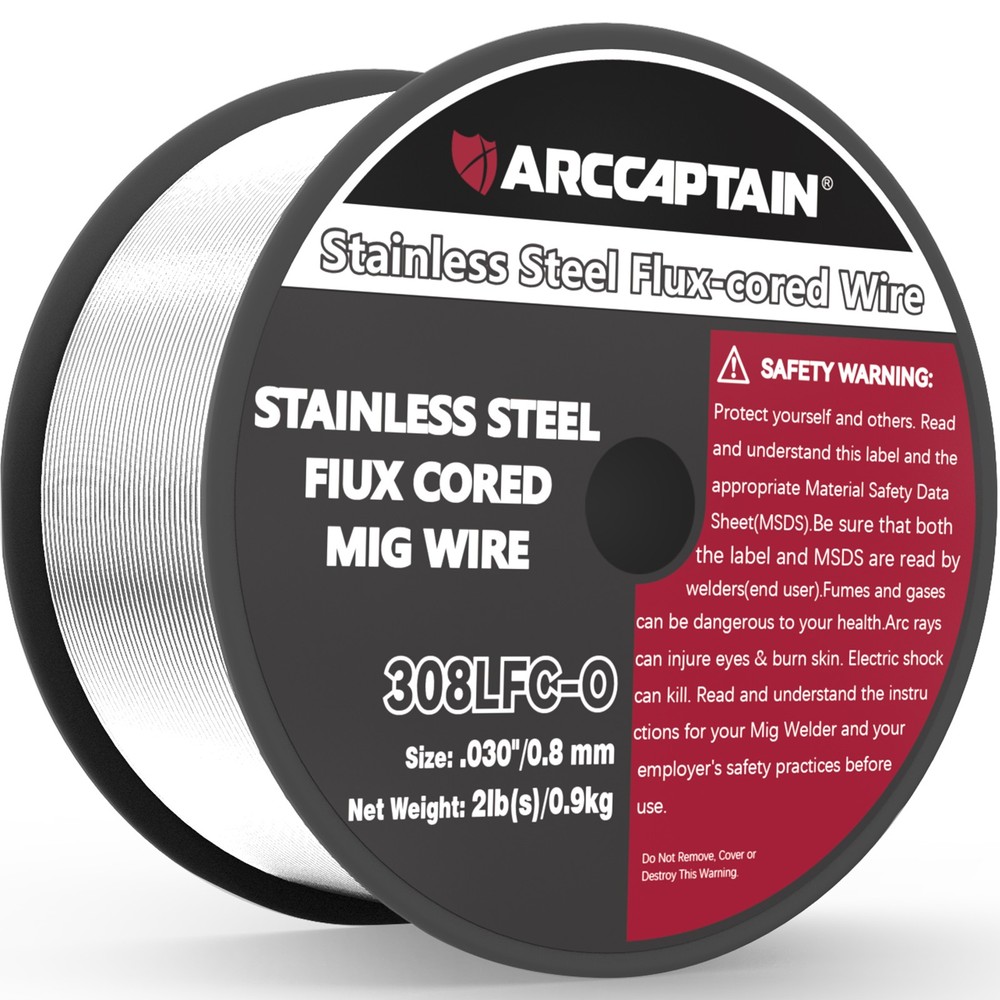 ARCCAPTAIN E308LFC-O .030″ Stainless Steel Flux Cored Wire 2Lbs MIG Welding Wire
