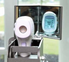 DB62110-Foot Activated Screening Thermometer-DYNABRADE INC, (FDA, CE Approved)