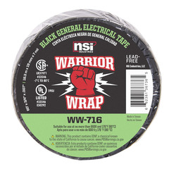 Warriorwrap General 3/4 In. X 60 Ft. 7 Mil Vinyl Electrical Tape, Black