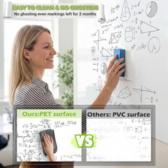 Whiteboard Sticker for Wall, 4X6Ft White Board Paper, Super Sticky Dry Erase Wal