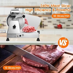 10in Blade Electric Commercial Meat Slicer Steel Frozen Meat Cheese Slicer New