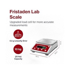 Fristaden Lab Scale | 10 kg x 0.1 g | USA Company | High-Precision Balance fo…