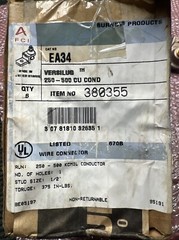 NOS Box of 6 Burndy NSB EA34 Lugs