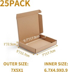 Lightweight Brown Mailer Boxes – 25 Pack, Perfect for Gifts or Shipping