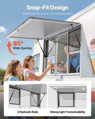 VEVOR 60x36in Concession Stand Serving Window Food Truck Service Awning Aluminum
