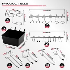 Pegboard Organizer Peg Board Hooks 300-Piece Hooks for Black