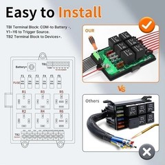Relay Box Fuse Relay Box 12V Automotive Universal Fuse Panel with 6 Way Relays a