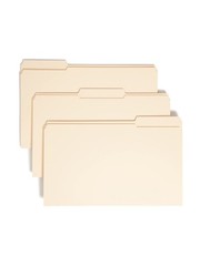 Smead File Folder, Reinforced 1/3-Cut Tab, 1/3 Cut, Assorted Position, Beige