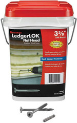 Fastenmaster Ledgerlok Flat Head Wood Screw – Bucket of 250-3-5/8″