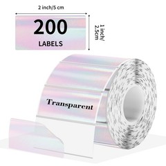 Transparent Clear Thermal Label Stickers, 2 x 1 Inch Printable Transparent St…
