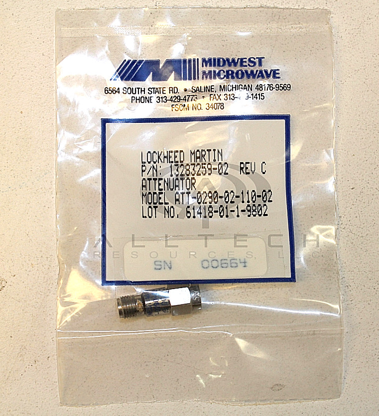 ATT-0290-02-110-02 Midwest Microwave ATTENUATOR SMA HEX SUBMINI 2dB- DC12.4GHZ