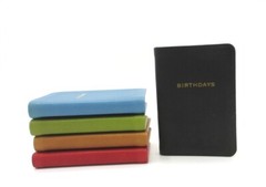BIRTHDAYS Mini Datebook Notebook Leather Bound Soft Cover Perpetual Calendar