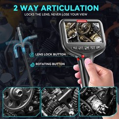 10ft 5ft Endoscope Camera 2Way 360° Industrial Inspection Articulating Borescope
