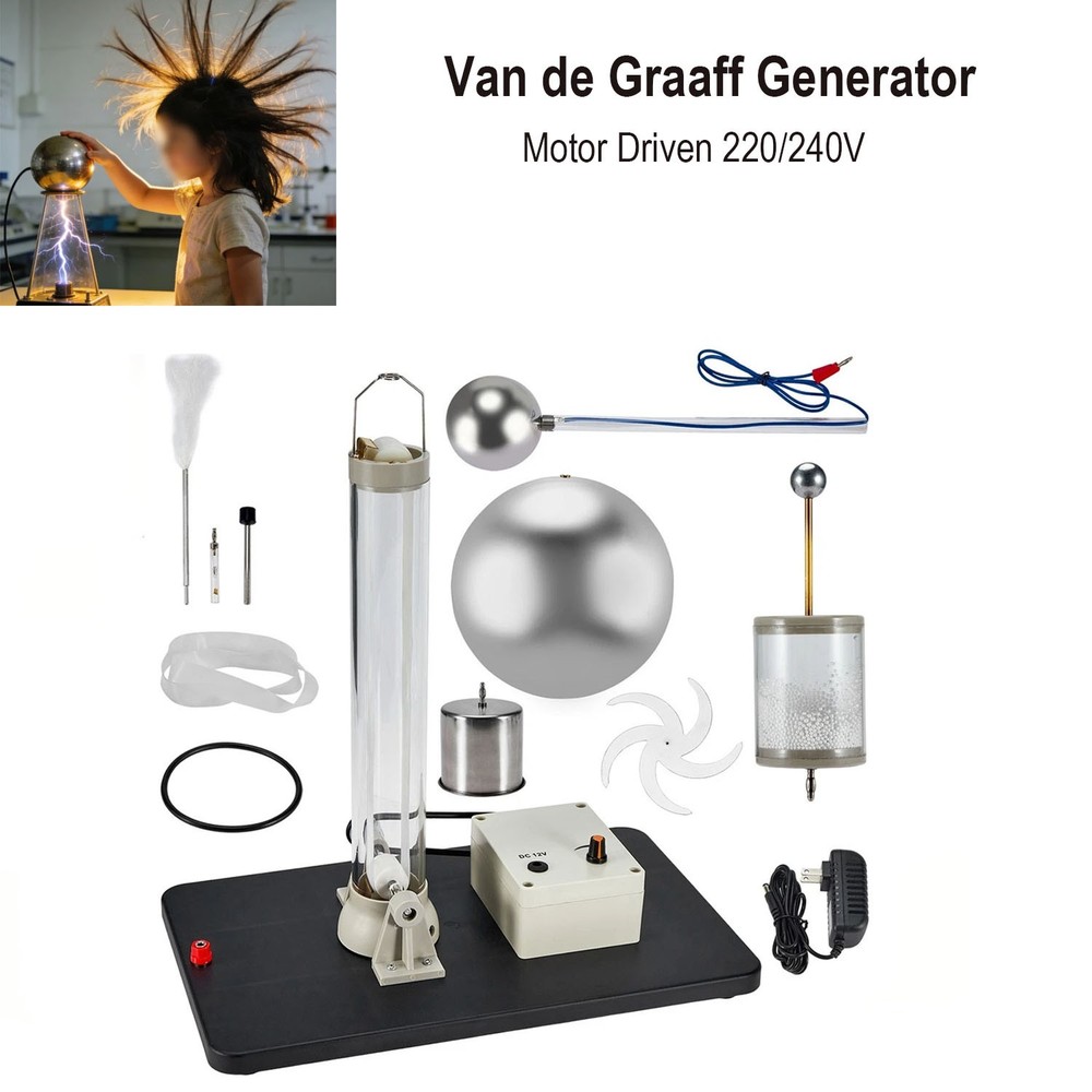 Van de Graaff Generator Static Electricity Generator Motor with Accessories New