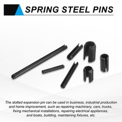 120Pcs Roll Pins 7/50 Inch(3.5mm) Dia. 3/10 Inch(8mm) Length, Black