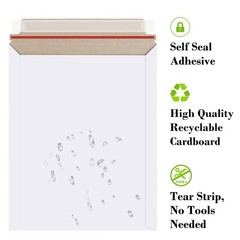 30 – 9×11.5 Easy Self Seal White Ship Flats Cardboard Envelope Mailer Mailer