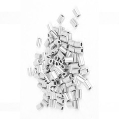 0.8mm 1/32-inch Wire Rope Aluminum Ferrules Sleeves Silver Tone 150
