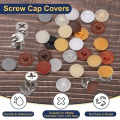 Screw Cap Covers, 158Pcs 17mm – Plastic Self-lock Nut Screw Cap, White