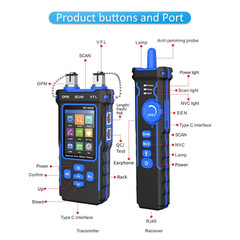 Network Cable Tester RJ45 Ethernet Tracer Optical Power Meter PoE VFL