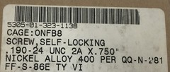 (10 PACK)Mil-Spec Socket Head Cap Screw 0.190-24UNC-3A X 0.750 IN LG