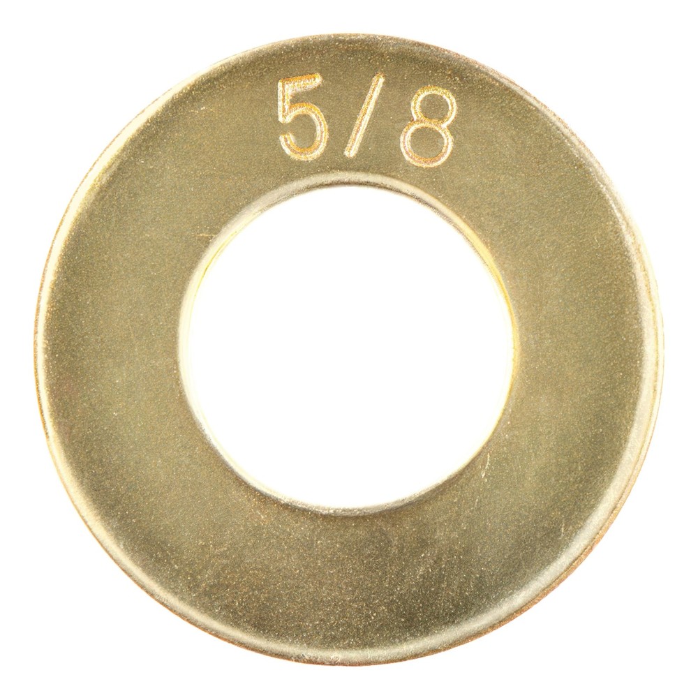50 Pack 5/8 Inch Grade 8 SAE Washer Thru-Hardened, Yellow Zinc Hardware Part