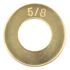 50 Pack 5/8 Inch Grade 8 SAE Washer Thru-Hardened, Yellow Zinc Hardware Part